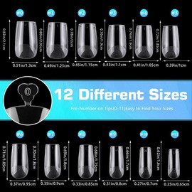 Short Square Fake Nail, 240pcs/box Clear Fake Nails for Nail Salon, Nail Extension, Press on Nails Making Kit for Women & Girls