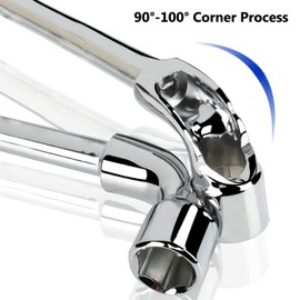 Aoktorkit 6mm L Shaped Angled Hex Socket Wrench,CRV Multifunction Tubular Socket Spanner Double Ended Hex Wrench for Washing Machine,Pipeline,Mecchancy Bicycle Repair and Home Maintance