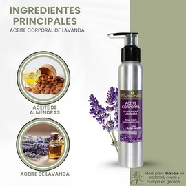 Rusens - Aceite Corporal para Masaje Relajante con Aceite Esencial de Lavanda 100% natural. Relaja y ayuda a conciliar el sueño.