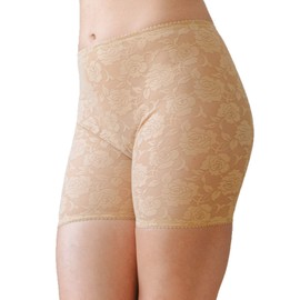 Bandelettes Elegance Elastic Anti-Chafing Lace Panty Shorts - Prevent Thigh Chafing, Beige, Large