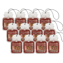 Yankee Candle Car Air Fresheners, Hanging Car Jar Ultimate, Neutralizes Odors Up To 30 Days, Autumn Wreath, 0.96 OZ (Pack of 12)