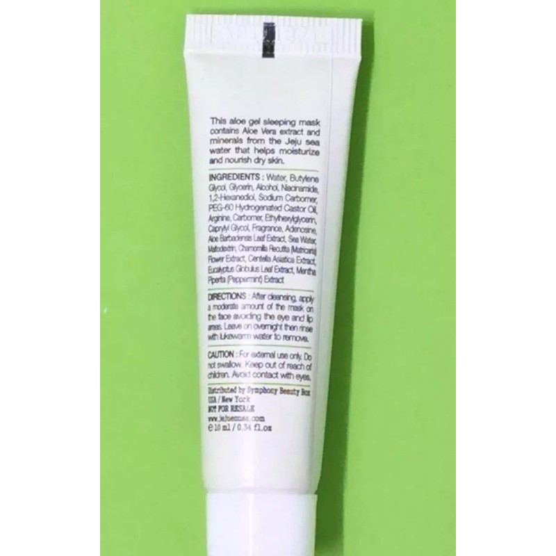 Jeju:en 3 Jeju:en Aloe Gel Sleeping Facial Mask Travel Size