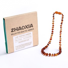 Baltic Amber Necklace for Adults (Women/Men) | 13.7 Inches(35 cm) - Cognac - Certified Premium Quality Baltic Amber