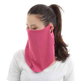 GANGWAY JAPAN Face Cover, Sports Mask, Neck Gaiter, Neck Warmer, Scarf, Sweat Absorbent, Quick Drying, UV Protection, UV Protection, rose red