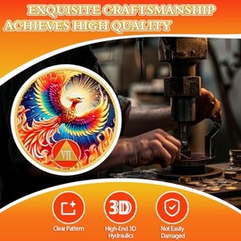 AtSKnSK Phoenix of Light 7 Year Sobriety Coin, Rebirth in Fire AA Coin - Addiction Recovery Seven Year Sober Medal with Token Capsule, Alcoholics Anonymous Sobriety Gifts for Men Women