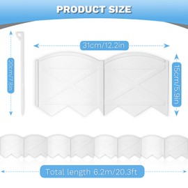 Vashly No-Dig 20Ft White Landscape Edging 5.9 Inch Tall Garden Edging with 7.8 inch Anchoring Stakes Plastic Garden Edging Border Flower Bed Edging Borders Lawn Edging