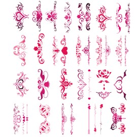 24-Sheet Naughty Temporary Tattoos for Women Ladies Girls, Flowers Temporary Tattoos Stickers, Fun for Lower Back Legs Arms Butt Stomach