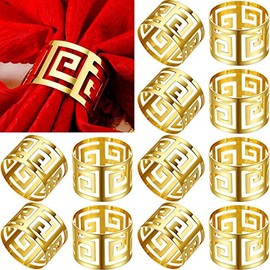 Hotop Servilleteros Dorados Juego de Servilleteros Hebilla de Metal Hueca para Servilletas Exquisitos Artículos para Hogar para Decoración de Mesa de Bodas Acción de Gracias Navidad
