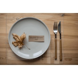 ExactMade - Clear Placemats Set of 8, USA Made, Safe, 14 x 19 Inch Rectangle, 2mm Thick Clear Pebble Textured Vinyl, Plastic Placemat, Plastic Placemat Kids, Placemats Large, Kids Placemat Plastic