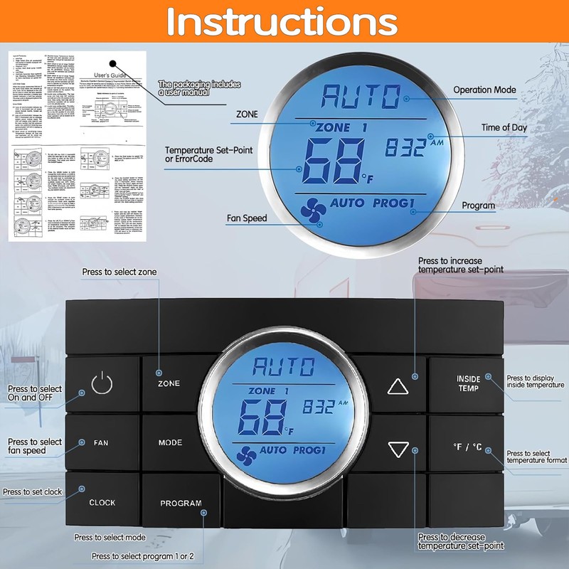 3314082.000 RV Thermostat Multi-Zone Comfort Control Center for Dometic CCC2,