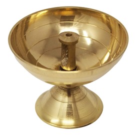 Brass Kamal Akhand Diya Oil Lamp for Pooja and Diwali (Set of 1, Diameter 8 cm) (1, 8 cm)