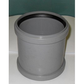 Soil Pipe Straight Coupler 110 mm Inlet - Push Fit - Grey - Waste