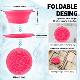 Face Tub for Ice Bath Bowl with Folding Design, Cold Plunge for Facial Skincare, Ice Bath Basin for Face Rose Pink Silicone Washbasin