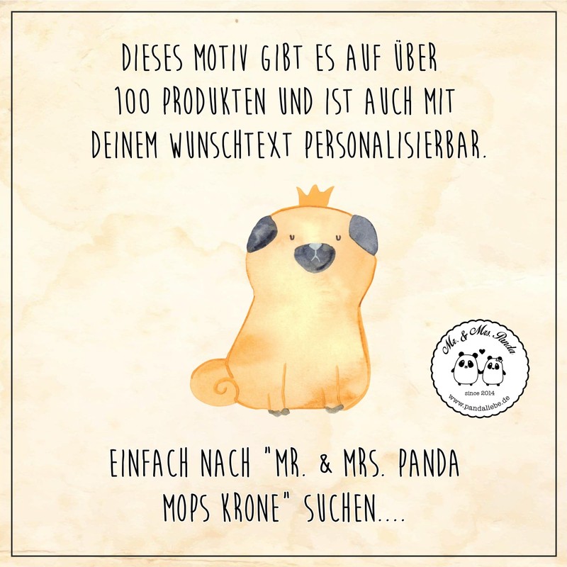 Mr. & Mrs. Panda Hot Water Bottle Pug Crown -