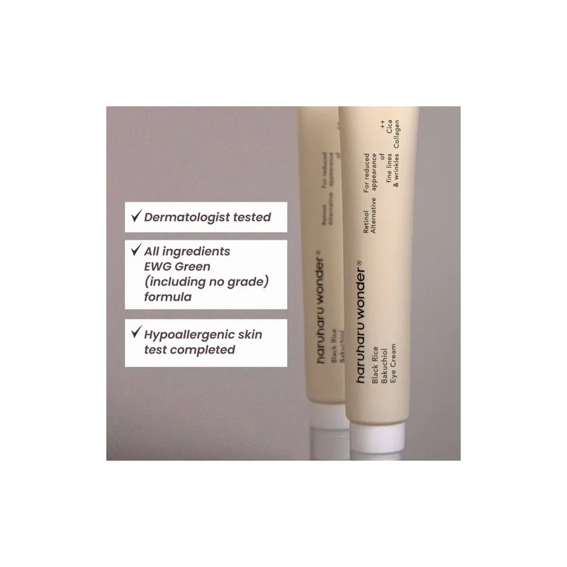 Haruharuwonder Black Rice Bakuchiol Crema Ojos Hidratante y Antiedad 20ml