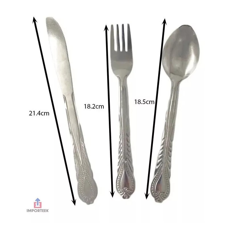 Importeek Juego 3 Cubiertos Acero Inoxidable Cuchara Cuchillo Tenedor
