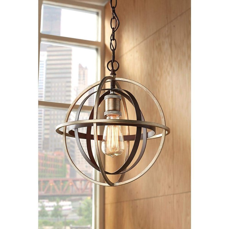 Home Decorators Collection 27030 1-Light Bronze & Champagne Pewter Mini