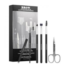 Sephora Favorites Brow Uncomplicated Tool Set - 6 Must Have Brow Tools - Brow Scissors - Angled Tweezer - Brow Razor - Angled Brow Brush - Concealer Brush and Spoolie