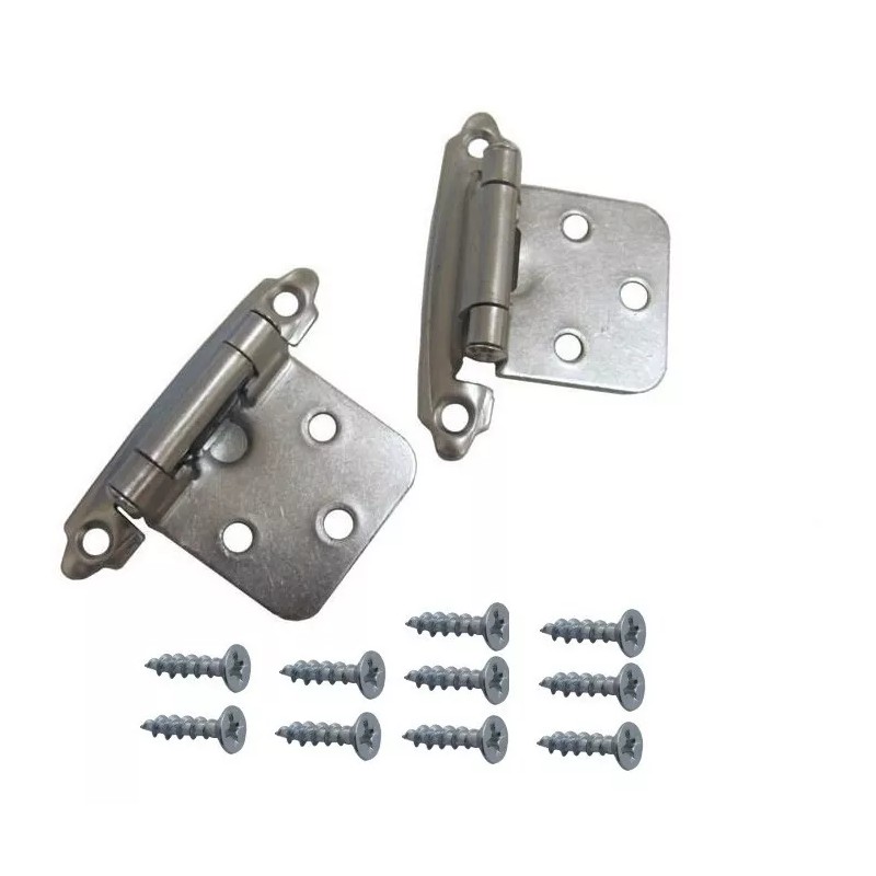 HERRAJES GA Bisagra De Parche Niquel Satinado Par Bisagra Americana