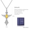 Angel Wing Cross Necklace Birthstone Cross Pendant Necklace for Women