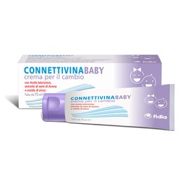 Fidia Farmaceutici ConnettivinaBaby - Crema per il Cambio, Tubo da 75g, con Acido Ialuronico, Estratto di Semi di Avena e Ossido di Zinco