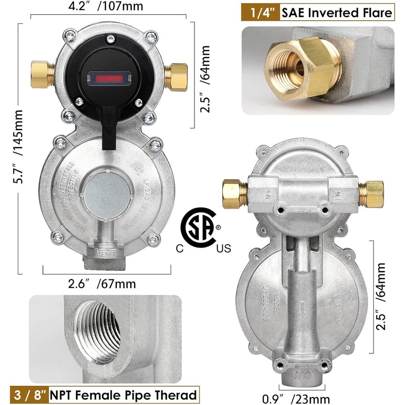 NQN 2-Stage Automatic Changeover LP Propane Gas Regulator with Two