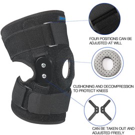 Rodillera Deportiva y Ortopédica con Estabilizadores Laterales, Soporte para Alivio del Dolor de Rodilla, Hombre y Mujer, Gym, Basketball, Fútbol,... 