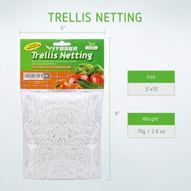 VIVOSUN Heavy-duty Polyester Plant Trellis Netting 5 x 15ft, 1 Pack