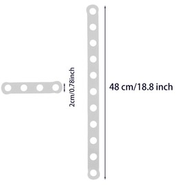 20 Pcs 18.9'' x 0.78'' Plastic White Display Hanger Strips with Holes Space Saving Hangers for Coordinating Heavy Clothes, Closet Organizers and Storage, Plastic Closet Organizers and Storage