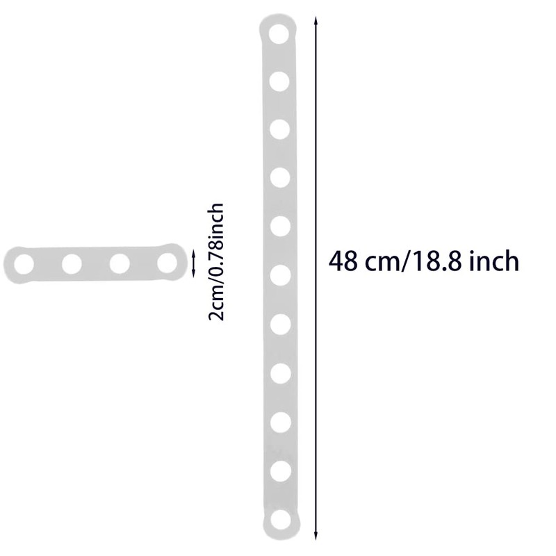 20 Pcs 18.9'' x 0.78'' Plastic White Display Hanger Strips
