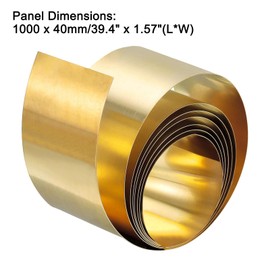 TA-VIGOR 1Pcs Brass Sheet Roll, 1000mm x 40mm x 0.2mm Metal Foil Plate Roll Brass Metal Thin Sheet Strip for Crafts, Electrical Repairs, DIY Projects, Grounding