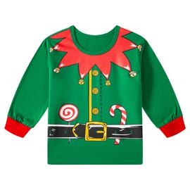 LENSOUS Baby Toddler Boys Girls Christmas Pants Set Elf Costume Outfits Clothes (Green, 2T)