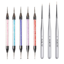 KADS Dotting Brush, 3 Pieces Nail Brush Set Nail Art Brush Double Head Dotting Tool for Nail Art Design Brush