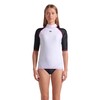 ARENA Women's Rash Vest S/S Graphic Rash Guard Shirt, white-black