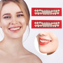 Pack of 56 Multi-Purpose False Teeth, Synthetic Polymer Teeth, False Teeth in Dental Complete Acrylic Resin, Replacement False Teeth, Provisional Teeth, Resin Teeth