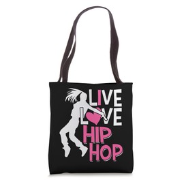 I Love Hip Hop Dance - Pink Heart & Hip Hop Dancer Tote Bag