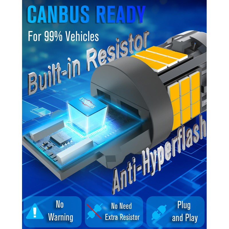 evntyps CANBUS 3156 3157 LED Turn Signal Bulb Anti Hyper