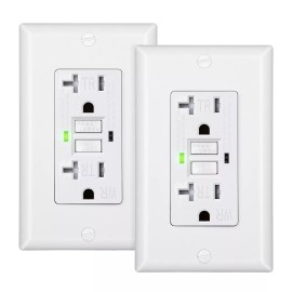 DEWENWILS 20A GFCI Outlet, 2-Pack Self-Test GFCI Receptacle with LED Indicator,
