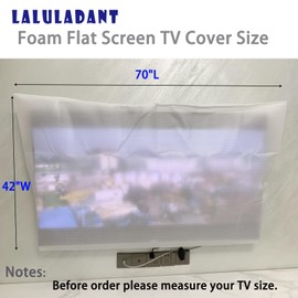 Laluladant 2 Pack Foam Flat Screen TV Cover, Fits Up to 70"L x 42"W, Waterproof, Poly Foam, White