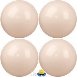 Leyndo 4 Pcs 26 Inch Yoga Exercise Ball Pilates Pregnancy Birthing Fitness Ball with Quick Pump Anti Burst for Improved Posture, Balance, Yoga, Pilates, Training (Nude)
