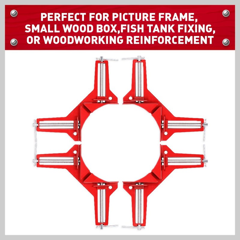 HORUSDY 4-Pieces 90° Right Angle Clamps,Right Angle Corner Holder Clamp