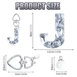 YSUY Sparkly Initial Letter Charm Keychain, Women's Bling Cup Accessories, Mini Backpack Bag Charm, Cute Heart Keychain Accessories for Girls, Women's Keychains for Car Keys, Good Gift Keychains (J)