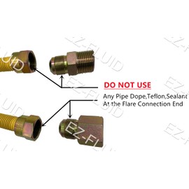 EZ-Fluid (1) 36" (1"OD) 3/4"MIP x 3/4"FIP High Flow Full Port Appliance Gas Connector, Grey/Gray PVC Coated Gas Flexible Line,Stainless Steel, High Btu,Gas Connector Hose Supply, Indoor,Outdoor