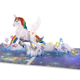 GREETING ART Unicorn Pop Up Card, Unicorn Birthday Card, Pop Up Birthday Card, Anniversary Card, Thank You Card, Unicorn 3D Pop up Greeting Cards for Kids, Girl,Women,Sister