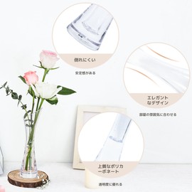 ComSaf Vase Unbreakable, Stylish, Diagonal Mouth, Flower Base, Polycarbonate, Transparent, Hydroponic, Interior Decoration, Present, Height 8.3 inches (21 cm)