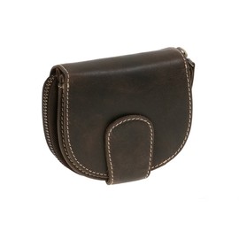 Ladies Wallet with outside zip LEAS, Genuine Leather, brown - ''LEAS Vintage-Collection''