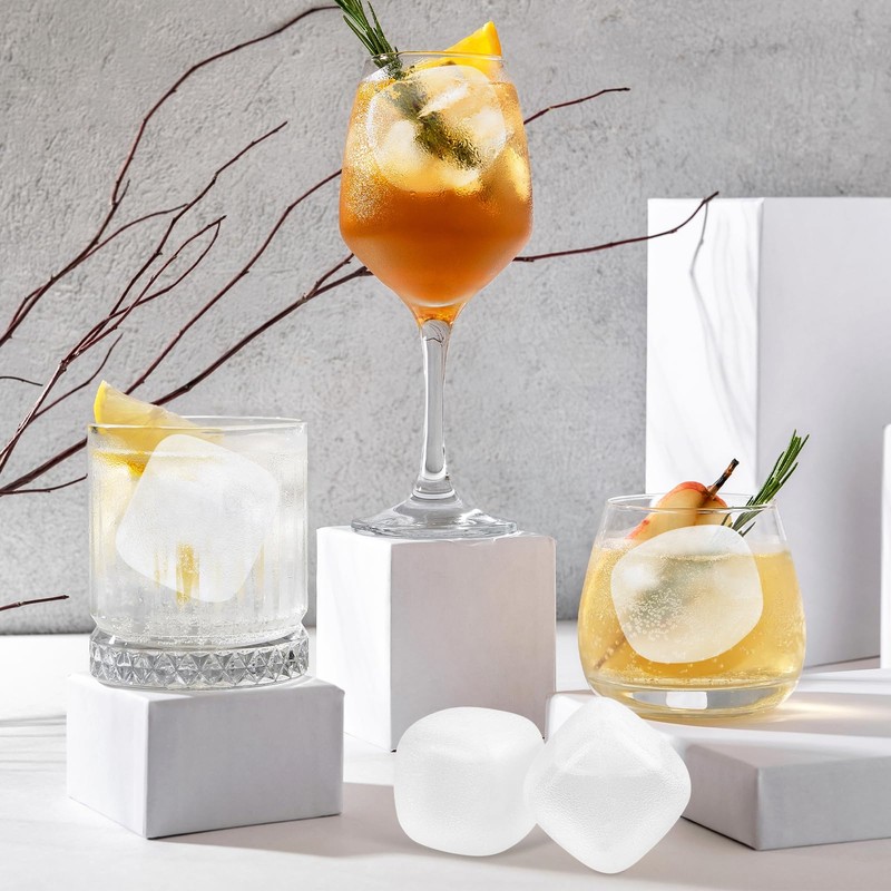 Extra Large Reusable Ice Cubes for Drinks(2” Sq.) - 6