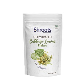 SHROOTS Dehydrated Cabbage Leaves Flakes Pure Vegetarian Gluten-Free No Added Salt Easy Cooking Essential Machine Dried Vegetable with Natural Aroma Ideal for Salad & Everyday Meals 1.59 oz, Pack of 1