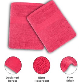 Softolle Luxury Bath Towels Set of 4 (27” x 54”) | Towels for Bathroom | Super Soft | Highly Absorbent Towels for Home, Spa, Gym (Raspberry)