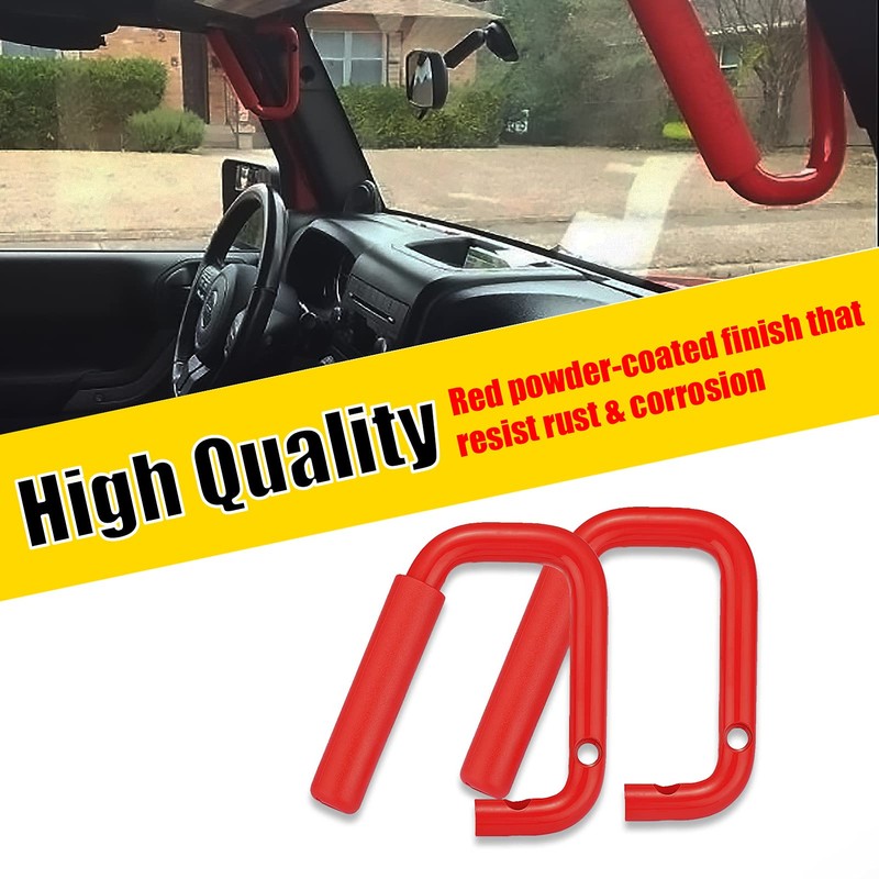 WSays Aluminum Front and Rear Grab Bar Handle Grip Set